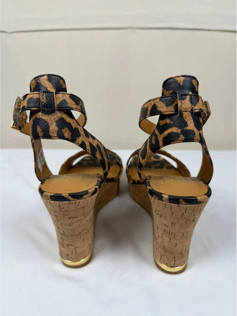 NWT Franco Sarto Celeste Leopard Print Platform Wedge Sandals